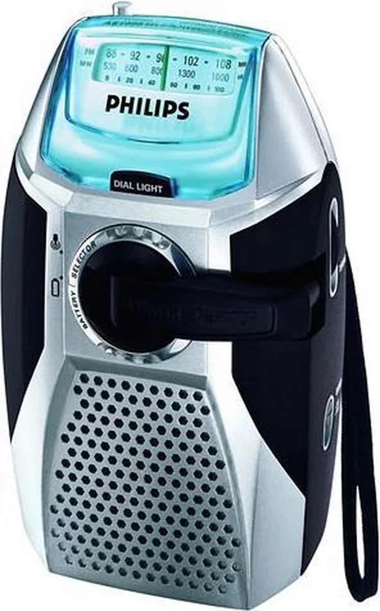 Free-powered Radio AE1000 van Philips in Zilver – productfoto