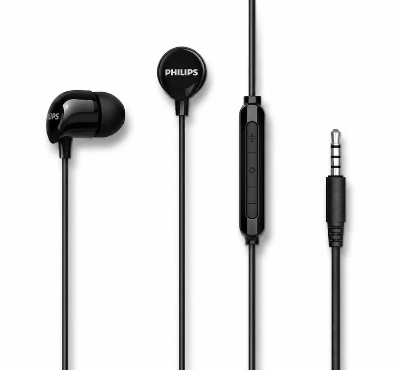 In-Ear koptelefoon TAE1156BK - Clear Sound - Bekabeld - Remote met microfoon - Jack plug 3.5 mm van Philips in Zwart – productfoto