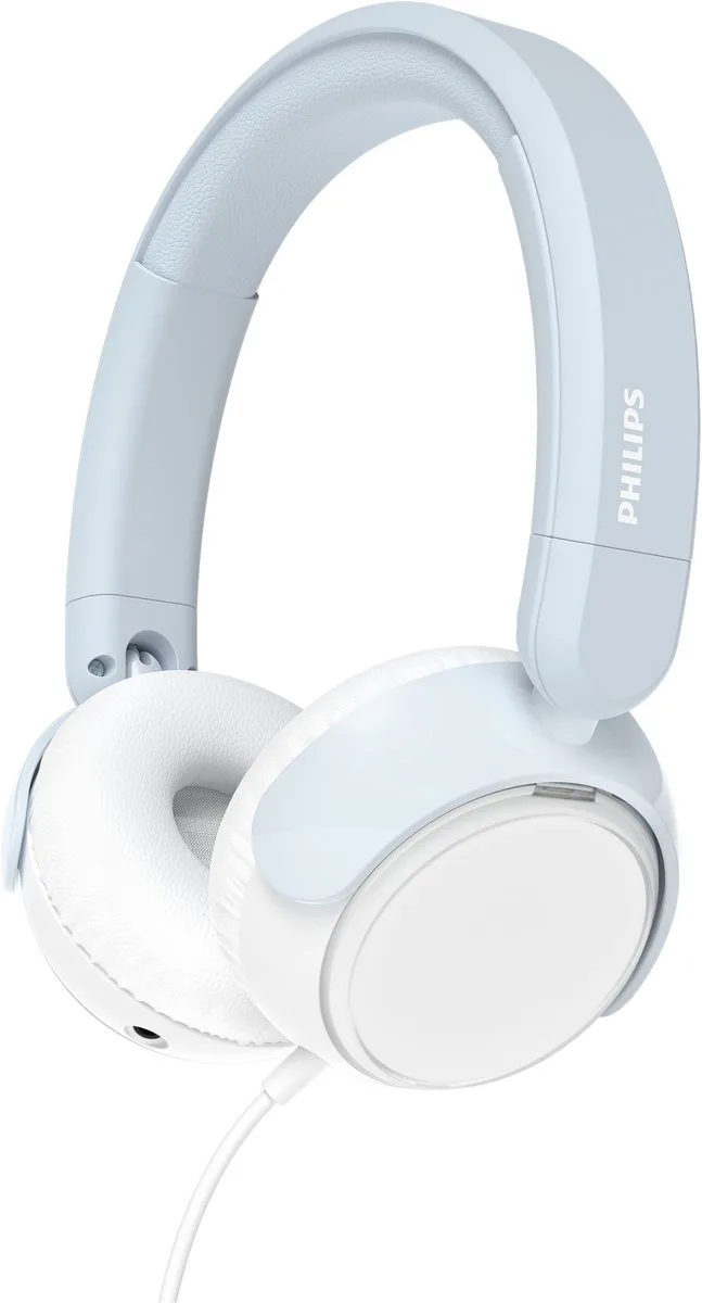 TAK2000BL/00 - Kinderkoptelefoon - On-Ear - Volumebegrenzing 85 dB - Audio Sharing - 32 mm Drivers - Ingebouwde Microfoon - USB-C - Opvouwbaar - Wit von Philips in Licht Blauw – Produktfoto