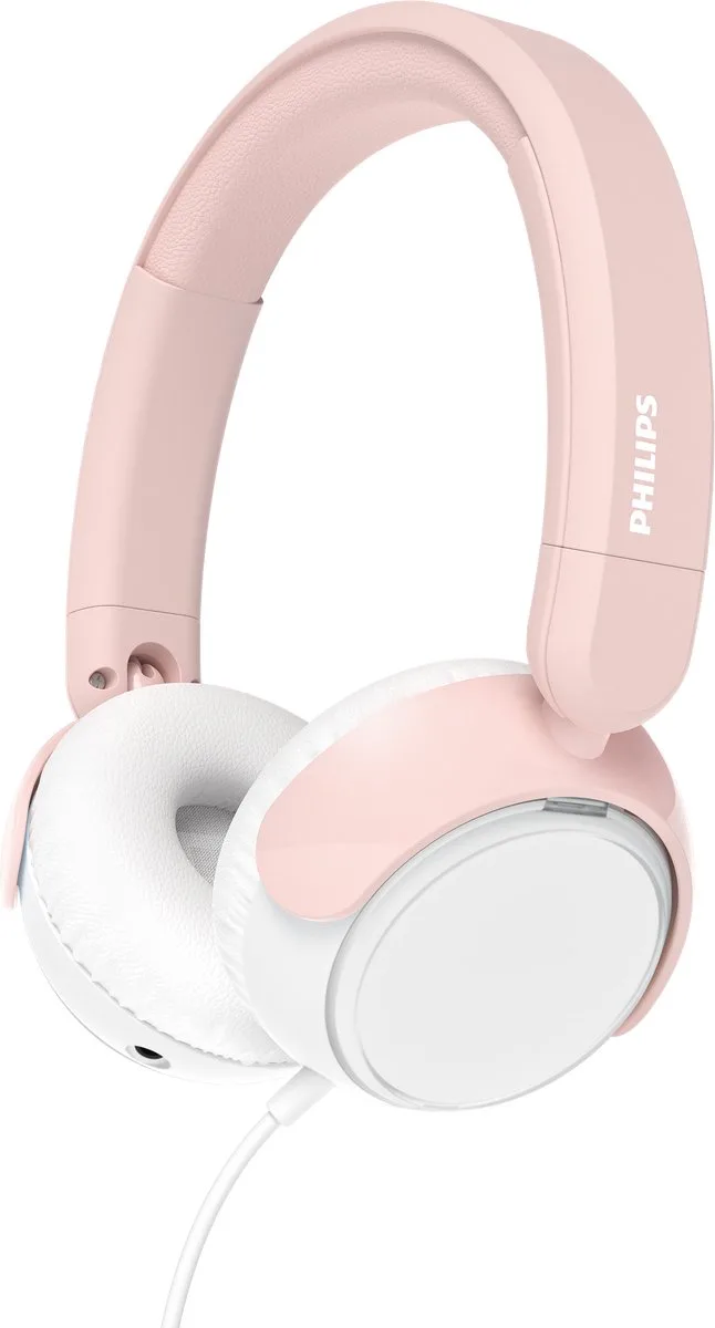 TAK2000PK/00 Kinderkoptelefoon - On-Ear - Volumebegrenzing 85 dB - Audio Sharing - 32 mm Drivers - Ingebouwde Microfoon - USB-C - Opvouwbaar - Wit by Philips in Licht Roze – product photo
