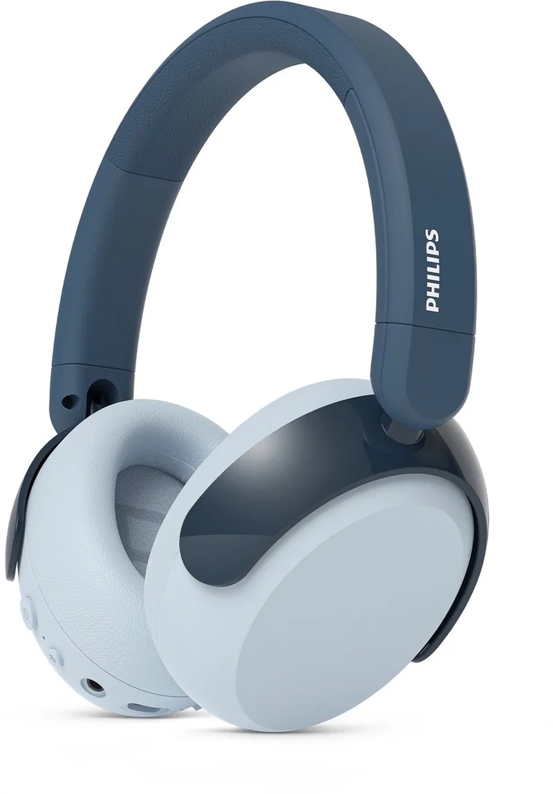 TAK5500RT/00 draadloze over-ear-kinderkoptelefoon - Noice Canceling Pro - veilig want volumebeperking 85dB - Draadloos audio delen - Opvouwbaar - App bestuurbaar/instelbaar by Philips in Blue – product photo