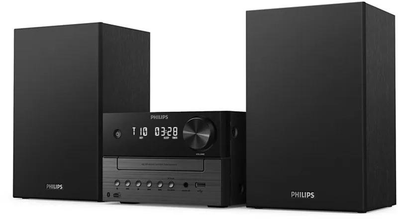 TAM3505M2 Micromuzieksysteem - 20 W RMS - DAB+ - FM-radio - CD - Bluetooth 5.4 - USB - Audio-in - Aurocast - Basreflexluidsprekers van Philips in Zwart – productfoto