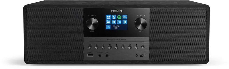 TAM6805 - Stereo-Installatie met Bluetooth en Internetradio DAB+/FM (USB, Spotify Connect, MP3-CD, Audio-ingang, 50 W, Alles-in-één Microsysteem, Digital Sound Control) by Philips in Black – product photo
