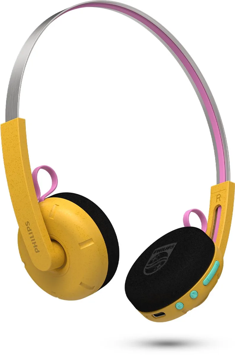 TAMS1YL/00 De Ringo Duo - Draadloze On-Ear Koptelefoon - Bluetooth 6.0 - Tot 26 Uur Batterijduur - USB-C Audio - 40 mm Drivers - Multipoint - Verwisselbare Oorkussens by Philips in Yellow – product photo