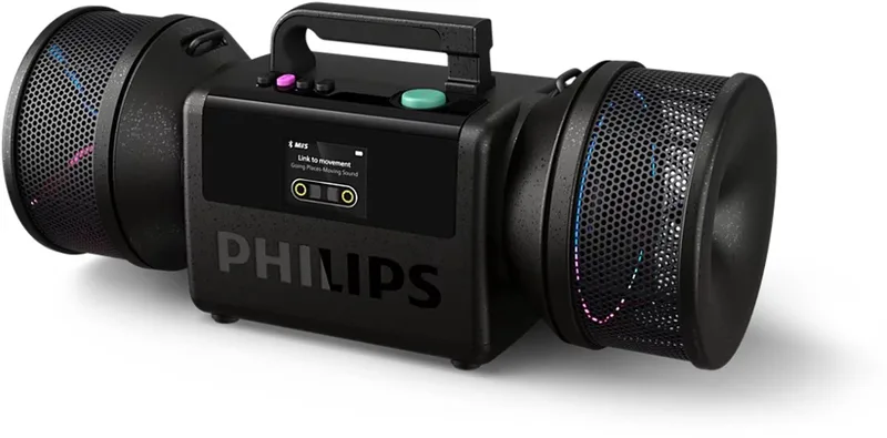 TAMS80B/00 The Tube - Bluetooth Speaker - 280W - 24 Uur Accuduur - IP67 Waterdicht - Auracast - Bluetooth 6.0 - Powerbank by Philips in Black – product photo