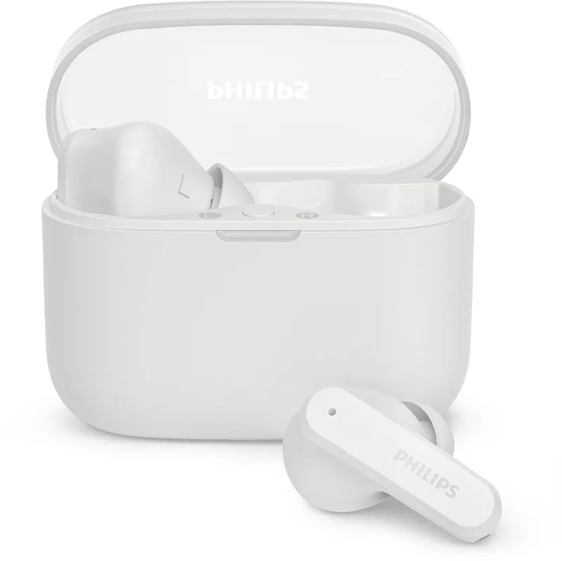 TAT2000 - In-ear oordopjes - 32 uur afspeeltijd - 4 mic technologie - multipoint - IPX4 - Microsoft Swiftpair - aanraakbediening - App control by Philips in White – product photo