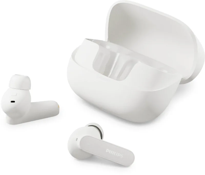 TAT3000WT/00 - True Wireless Oordopjes - Adaptive Noise Cancelling - Bluetooth 6.0 - Tot 48 Uur Batterijduur - 6 Microfoons - Spatial Audio - Auracast™ - Multipoint - IPX4 Spatwaterbestendig van Philips in Wit – productfoto