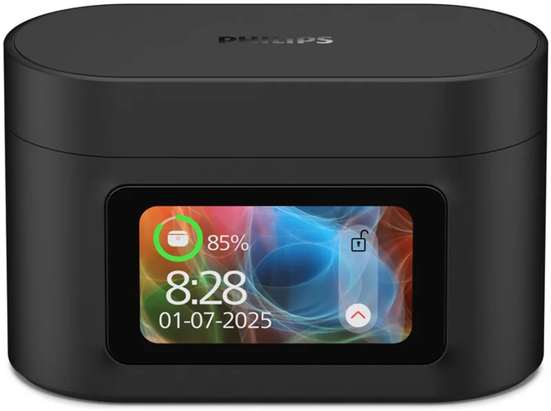 TAT6000BK/00 - True Wireless Oordopjes - Noise Cancelling - Slimme Oplaadcase met Touchscreen - Bluetooth 5.4 - Multipoint - 28 Uur Batterijduur - IPX5 van Philips in Zwart – productfoto