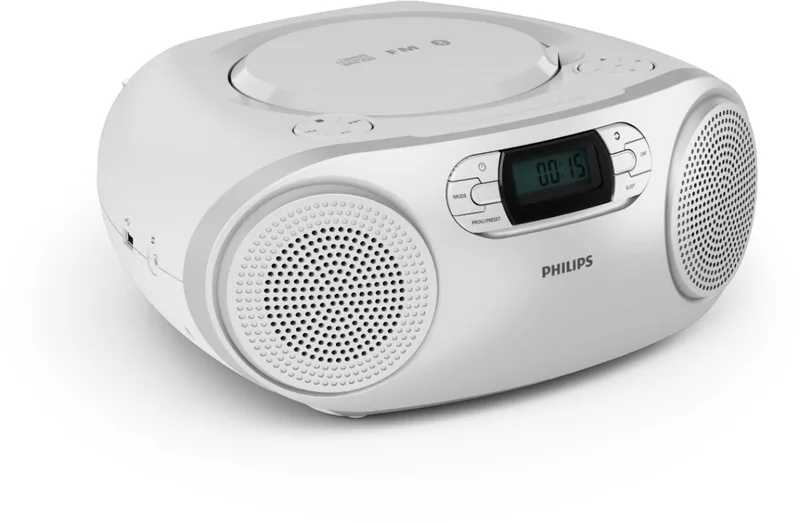 TAZ2000S/10 CD Soundmachine - Draagbare Boombox - CD, CD-R, CD-RW - FM Radio - Bluetooth 6.0 - USB - Dynamic Bass Boost - 3W RMS - Zilver van Philips in Zilver – productfoto