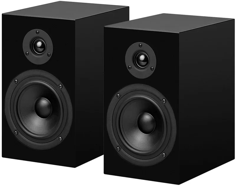 Speaker Box 5E Boekenplank speakers - HiFi geluidskwaliteit – Compact ontwerp – Duurzaam MDF - Pianolak by Pro-Ject in Black – product photo