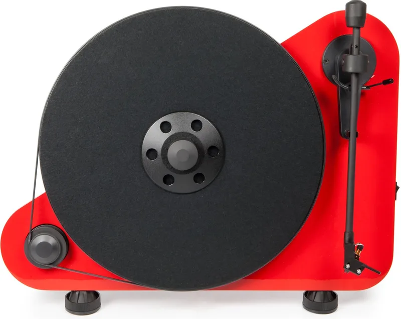 VT-E BT R OM5e Platenspeler Voorversterkt Bluetooth – Verticale Draaiwijze - Naadloze Verbinding - Direct Speelklaar från Pro-Ject i Röd – produktbild