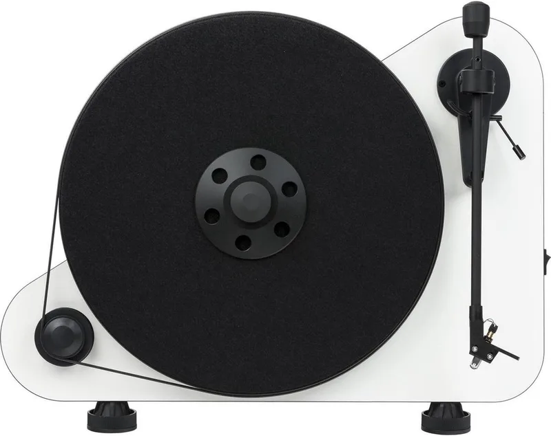 VT-E BT R OM5e Platenspeler Voorversterkt Bluetooth – Verticale Draaiwijze - Naadloze Verbinding - Direct Speelklaar by Pro-Ject in White – product photo