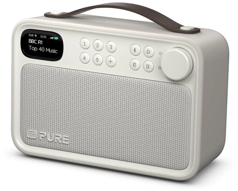 Bloom – Je vrolijke draagbare radio met Bluetooth, Zand van Pure in Wit – productfoto