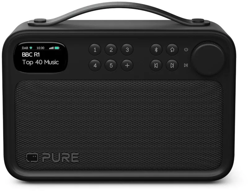 Bloom – Je vrolijke draagbare radio met Bluetooth van Pure in Zwart – productfoto