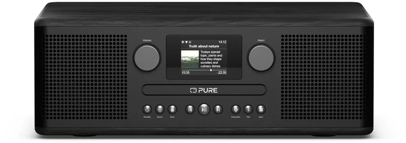 Classic C-D6i - De charmante alles-in-één internetradio, Zwart/Essen by Pure in Black – product photo