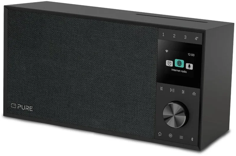 Evoke Home II - Jouw prachtig vormgegeven alles-in-één muzieksysteem met cd-speler van Pure in Zwart – productfoto