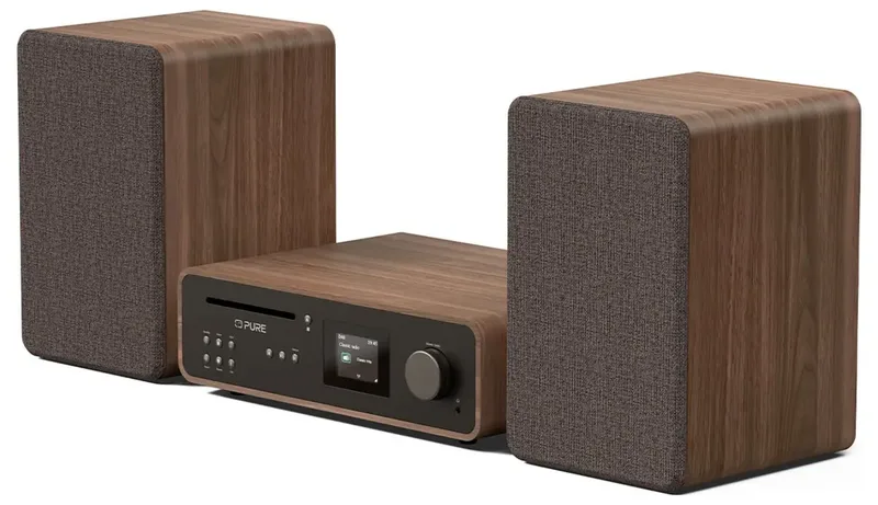 Micro HiFi Classic Stereo Home audio-microsysteem 50 W Zwart, Walnoot van Pure in Zwart, Walnoot – productfoto 2 van 2