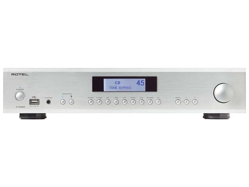 A14 MKII stereo versterker zilver van Rotel – productfoto