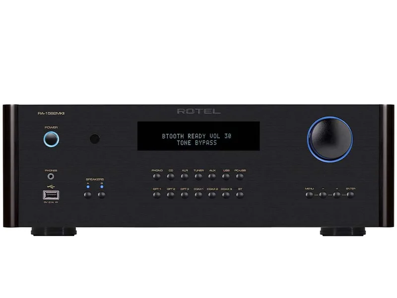 RA-1592 MKII stereo versterker zwart van Rotel – productfoto