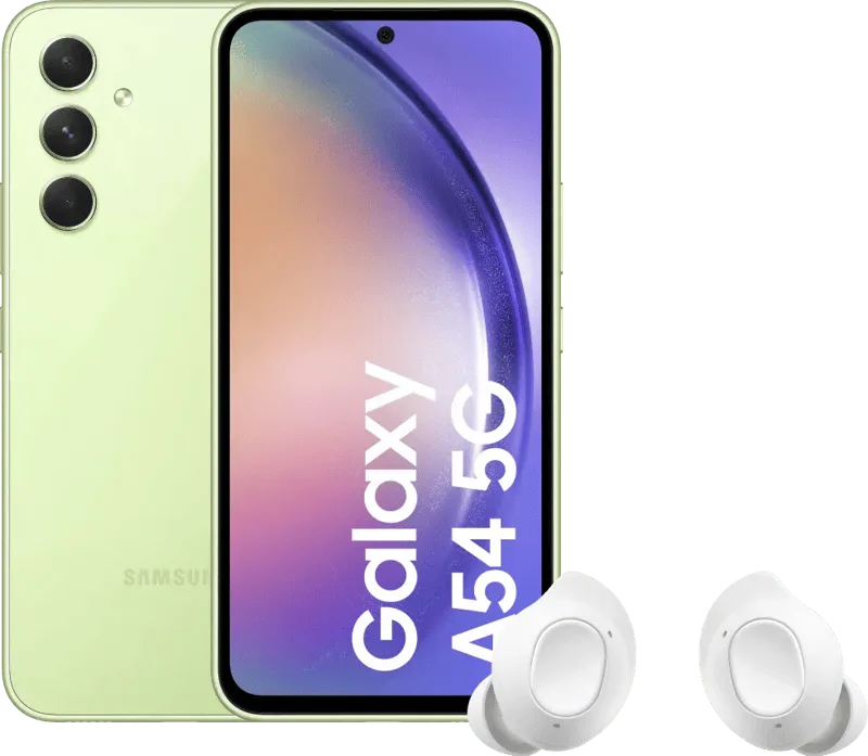 Galaxy A54 128GB Grün 5G + Samsung Galaxy Buds FE Weiß by Samsung – product photo