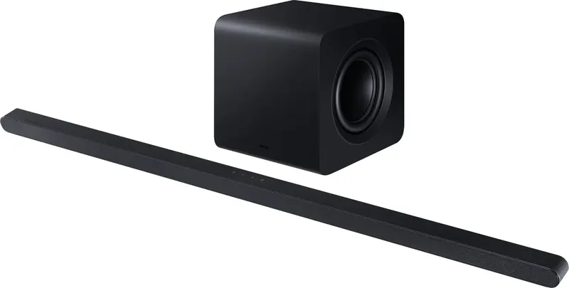 Ultra Slim Soundbar HW-S810GD Surroundsysteem Bluetooth, Dolby Atmos, WiFi, Wandbevestiging, Spraakbesturing van Samsung in Zwart – productfoto 1 van 3
