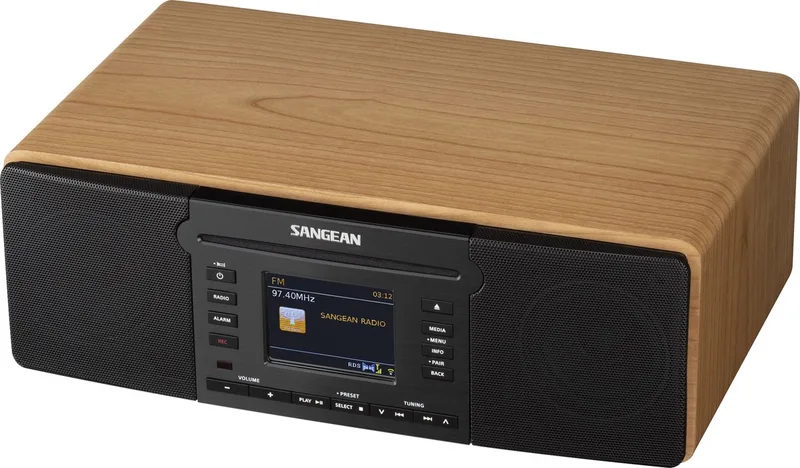 All-In-One Radio (DDR-66 BT) - DAB+ - INTERNETRADIO - FM - BLUETOOTH - CD USB SD SPELER by Sangean in Black, Walnoot – product photo