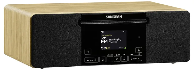 CD-Radio AM, FM, UKW AUX, Bluetooth®, CD, MP3, MW, UKW Inkl. Fernbedienung, Touchscreen, Weckfunktion från Sangean – produktbild 2 av 2