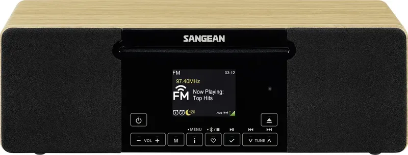 CD-Radio AM, FM, UKW AUX, Bluetooth®, CD, MP3, MW, UKW Inkl. Fernbedienung, Touchscreen, Weckfunktion från Sangean – produktbild 1 av 2