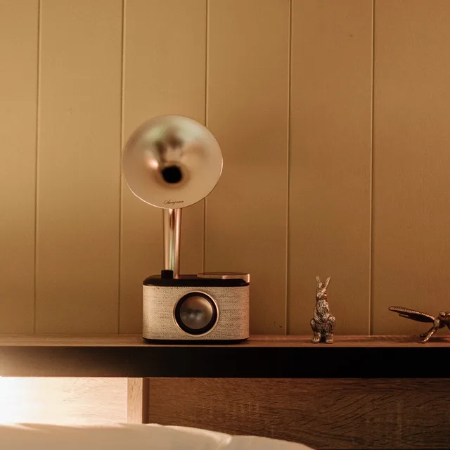 CP-100D Gramophone Tafelradio DAB+, FM AUX, Bluetooth, DAB+, FM, USB Touchscreen, Herlaadbaar Beige
