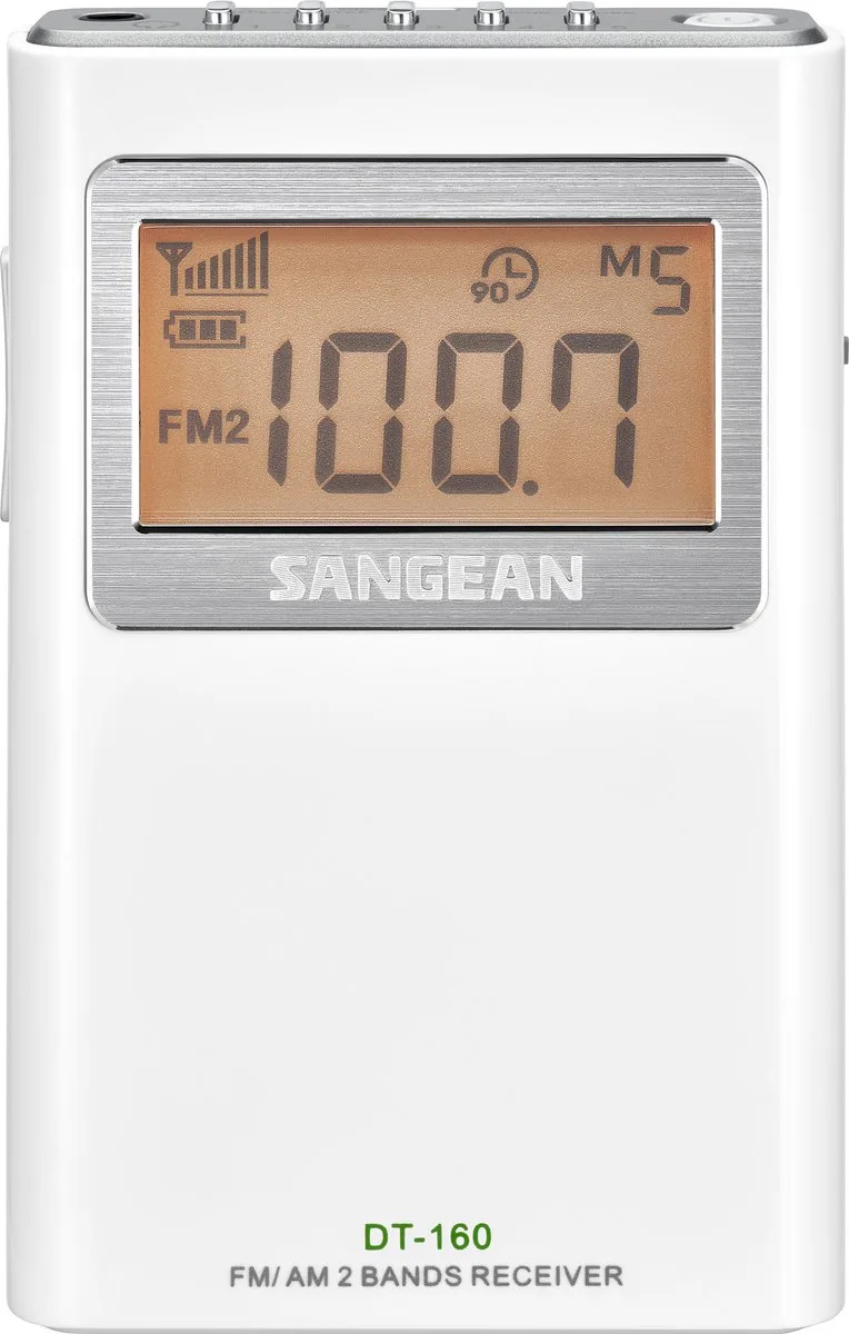 DT-160 - Mini Radio - Draagbare Radio met AM en FM by Sangean in White – product photo