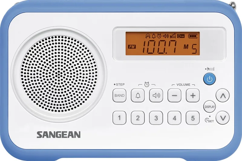 Traveller 180 - PR-D18 - Draagbare radio met batterijlader, AM/FM - Wit/Blauw van Sangean in Blauw – productfoto