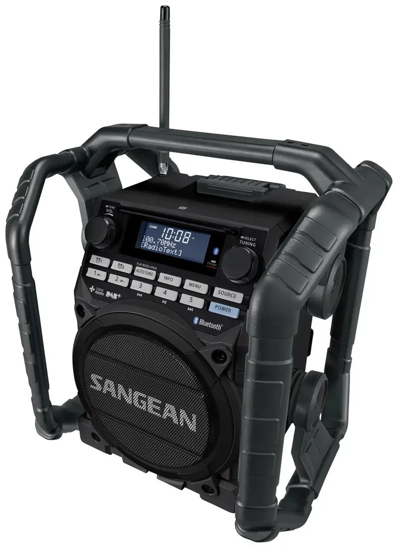 U-4 DBT+ - Bouwradio met Bluetooth - Werfradio met DAB+ en FM van Sangean in Zwart – productfoto 3 van 3