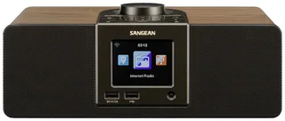 WFR-32 Internet Tischradio Internet Bluetooth®, AUX, USB, Internetradio Inkl. Fernbedienung Schwarz, Holz från Sangean – produktbild 2 av 2
