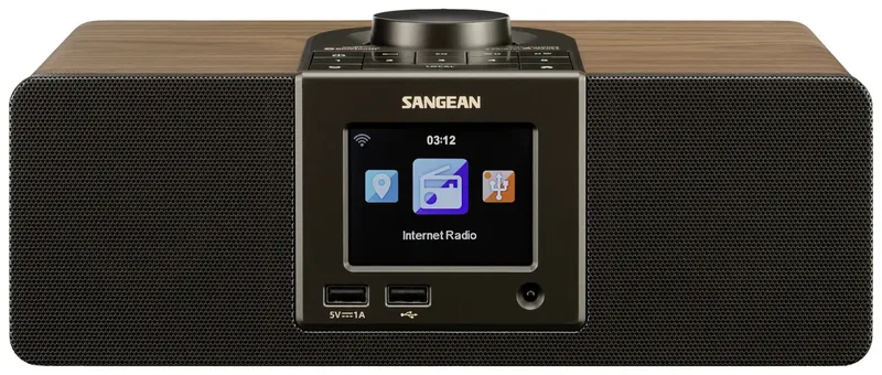 WFR-32 Internet Tischradio Internet Bluetooth®, AUX, USB, Internetradio Inkl. Fernbedienung Schwarz, Holz från Sangean – produktbild 2 av 2