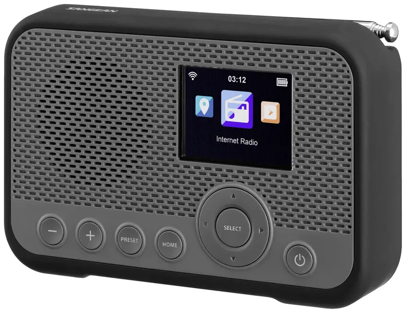 WFR-39 Internet Taschenradio Internet, DAB, UKW Internetradio, UKW, WLAN Spotify, Weckfunktion, wiederaufladbar Grau, Schwarz van Sangean – productfoto