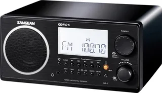 WR-2 Tischradio UKW, MW AUX, Funkempfang, UKW, MW Echtholzgehäuse, Weckfunktion, Inkl. Fernbedienung Schwarz från Sangean – produktbild 1 av 2
