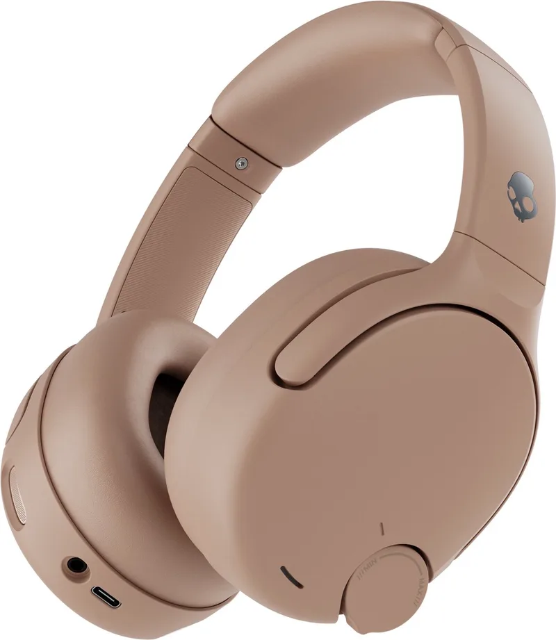 Crusher 720 Draadloze Koptelefoon Over Ear - 65 uur batterij - Voelbare Bas - Bluetooth 5.3 - THX Spatial Audio by Skullcandy in Beige – product photo