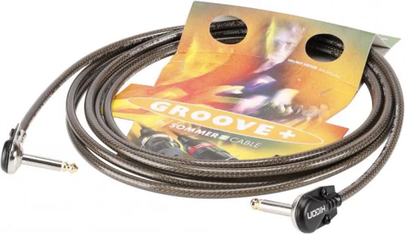 Jack cable 6.3 mono 2x 90° 0.3m bn Hicon - AUX kabel by Sommer Cable in Brown – product photo