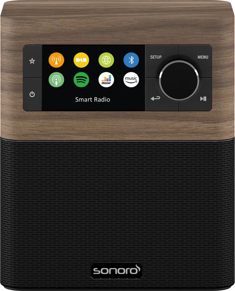 Stream X Internetradio - Walnoot/zwart van Sonoro in Zwart – productfoto