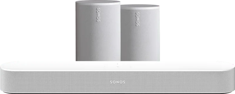 Beam Gen2 Wit + 2x Era 100 Wit fra Sonos – produktbillede