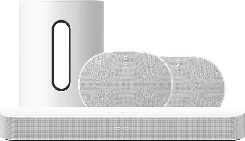Beam Gen2 Wit + Era 300 + Sub Mini Wit de Sonos – photo produit