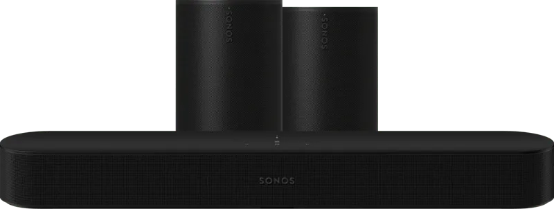 Beam Gen2 Zwart + 2x Era 100 Zwart by Sonos – product photo