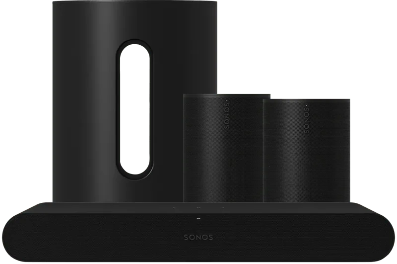 Ray Zwart + 2x Era 100 + Sub Mini Zwart by Sonos – product photo