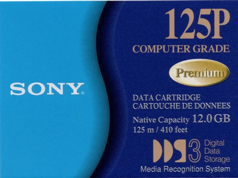 DDS-3 Data Cartridge 12GB 125m DGD125P van Sony – productfoto