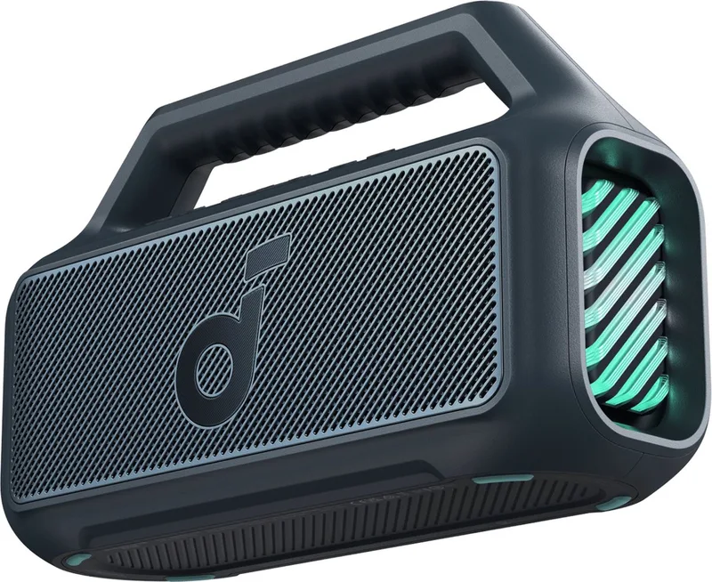Boom 2 Outdoor Speaker, 80W, Subwoofer, BassUp 2.0, 24H Playtime, IPX7 Waterproof, Floatable, RGB Lights, USB-C, Custom EQ, Bluetooth 5.3, Portable For Outdoors, Camping, Beach, and Backyard-Blauw by Soundcore in Blue – product photo