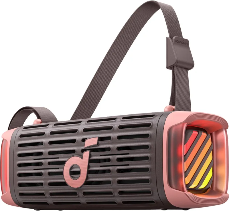 Boom 3i van Anker - Robuuste outdoorluidspreker - Bluetooth-luidspreker - Waterdicht IP68 - 50W BassUp 2.0-geluid - Bluetooth 5.3 - 16 uur speeltijd - Lichtshow + TWS-stereo - Kajakken - Vissen - Kamperen van Soundcore in Bruin – productfoto
