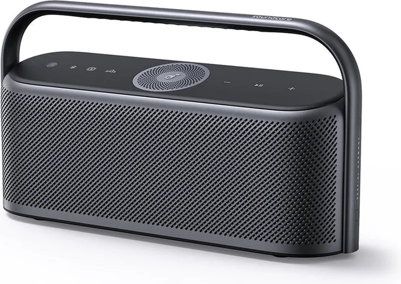 Motion X600 by Anker Draadloze Bluetooth Speaker - 50W geluidsvermogen - Immersive Spatial Audio - 5 Drivers en 5 versterkers - 12 uur speeltijd - IPX7-waterdicht - USB-C opladen - Zwart van Soundcore in Zwart – productfoto