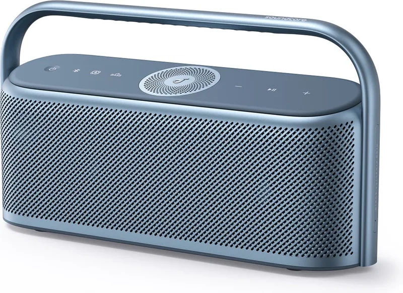 Motion X600 Draadloze Bluetooth Speaker - 50W Geluidsvermogen - Immersive Spatial Audio - 5 Drivers en 5 Versterkers - 12 Uur Speeltijd - IPX7 Waterdicht - USB-C Opladen van Soundcore in Blauw – productfoto