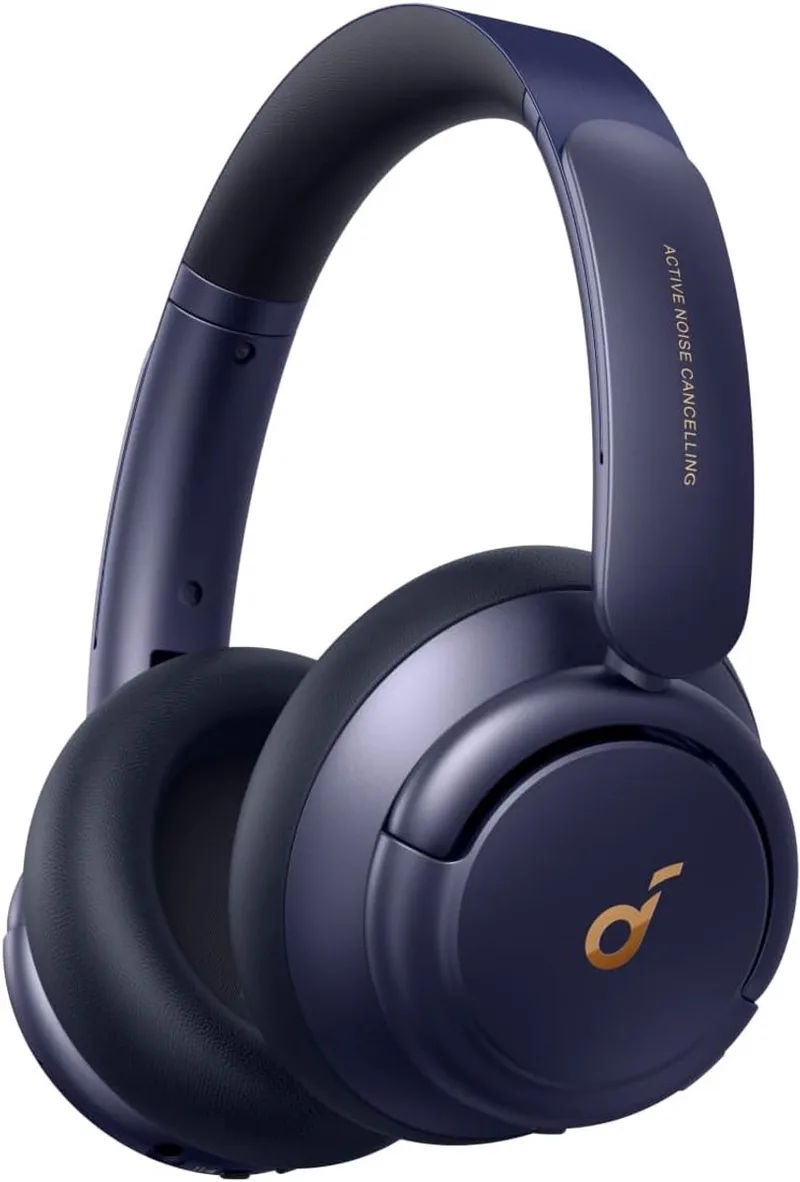 Q30 by Anker Bluetooth-hoofdtelefoon - Hybride actieve geluidsisolatie - Individuele modi - Hi-Res geluid - EQ in app - 40h batterij - Comfortabele grip - Verbinding van 2 apparaten - Blauw van Soundcore in Blauw. – productfoto