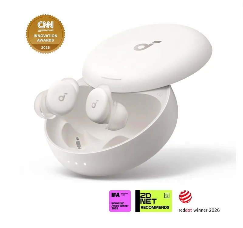 Sleep A30 Slaapkoptelefoon by Anker - AI Snurkdetectie - Oordopjes Slapen - Perfect voor Zijslapers - Noise Cancelling - 45U Batterij van Soundcore in Sleep A30 (NEW A20) White – productfoto